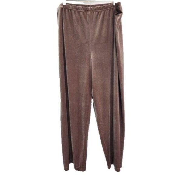 VTG 90s Casual Corner Annex Womens Wide Leg Pants Size 1X Brown Velvet Grunge - Picture 1 of 7